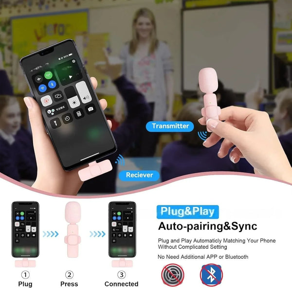 Pink Wireless Lavalier Mic